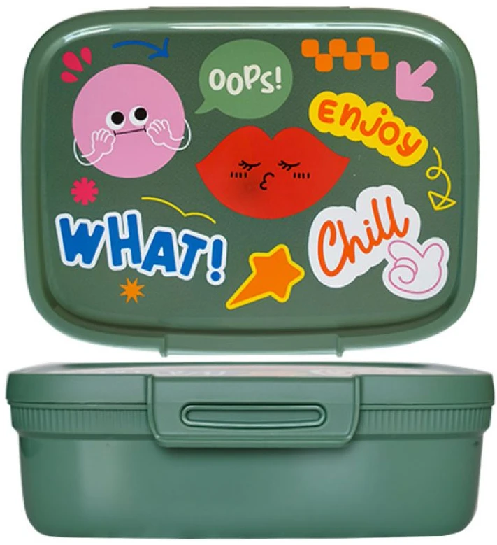 Curver Food storage container rectangular with divider 1.8L Snap Box žalias/fun-tilities