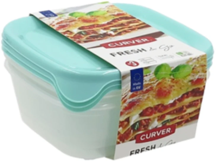 Keter CURVER KVADRATINIŲ INDŲ RINKINYS 3vnt. 0,8L
