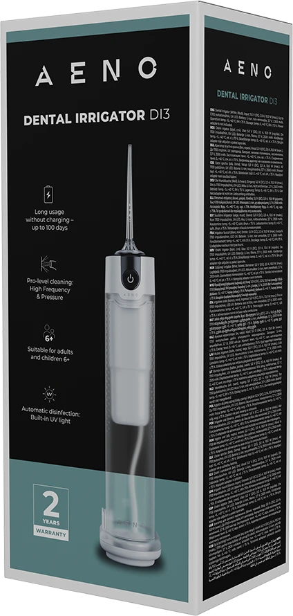 AENO DI3 dantų drėkintuvas, UV, 140 PSI, 2500 mAh, Baltas