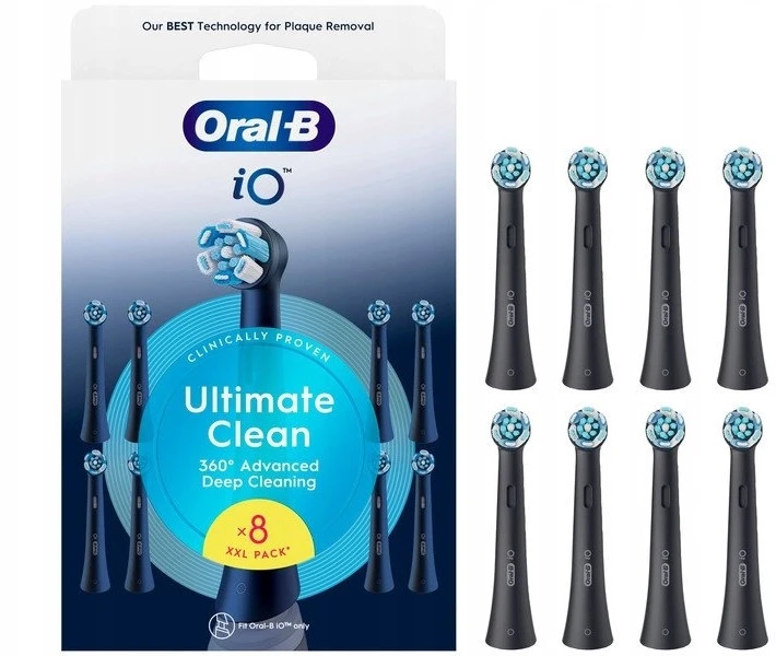 Braun CBF 8 Oral-B UltimateClean Juodas Dantų Šepetėlio Galvutės, 8 Vnt.