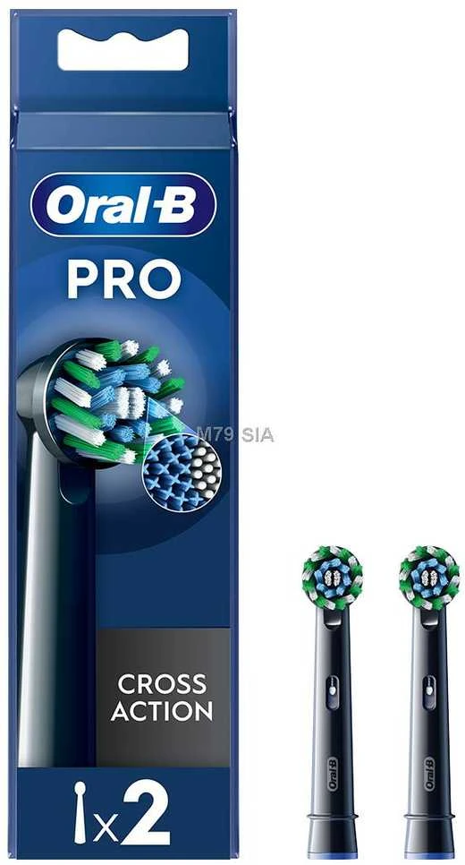 Juodos Oral-B Cross Action šepetėlio galvutės, 2 vnt.