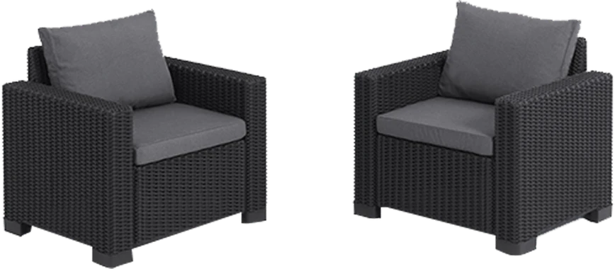 Keter 252902 outdoor chair Lounge Terrace Hard seat Hard backrest Resin Juodas