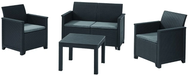 Keter Allibert ELODIE SET WITH CLASSIC TABLE grafit-šviesiai pilka