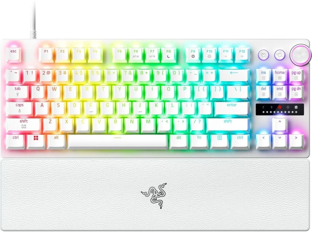 Razer Huntsman V3 Pro Tenkeyless 8KHz | Klaviatūra žaidimams | su laidu | US | Razer Analog Optical Switch Gen-2 | Baltas
