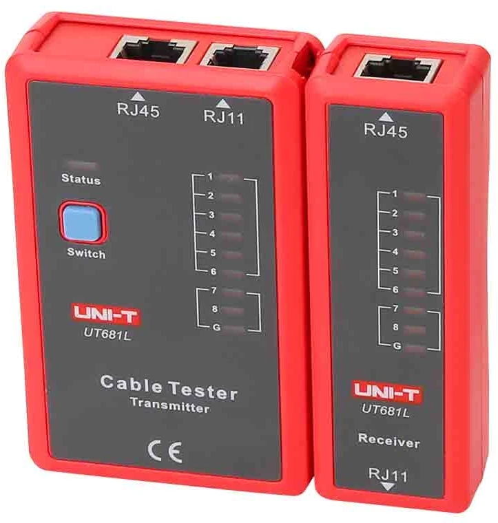 Kompiuterinio tinklo kabelių testeris RJ45+RJ11 UT681L UNI-T