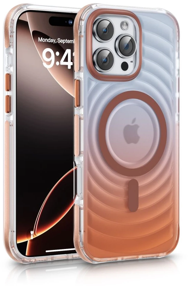 Dėklas Back Cover Evelatus Apple iPhone 15 EchoWave Clear MagSafe Rožinė