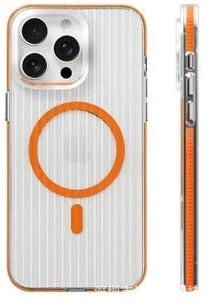 Dėklas Back cover Evelatus Apple iPhone 16 Pro Suitcase MagSafe Case Transparent Oranžinis