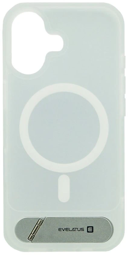 Dėklas Back cover Evelatus Apple iPhone 17 Rubber Coated MagSafe With Stand Case Sidabrinis