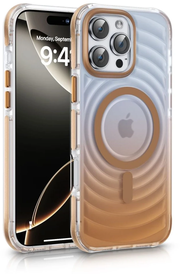 Dėklas Back Cover Evelatus Apple iPhone 16 EchoWave Clear MagSafe Gold