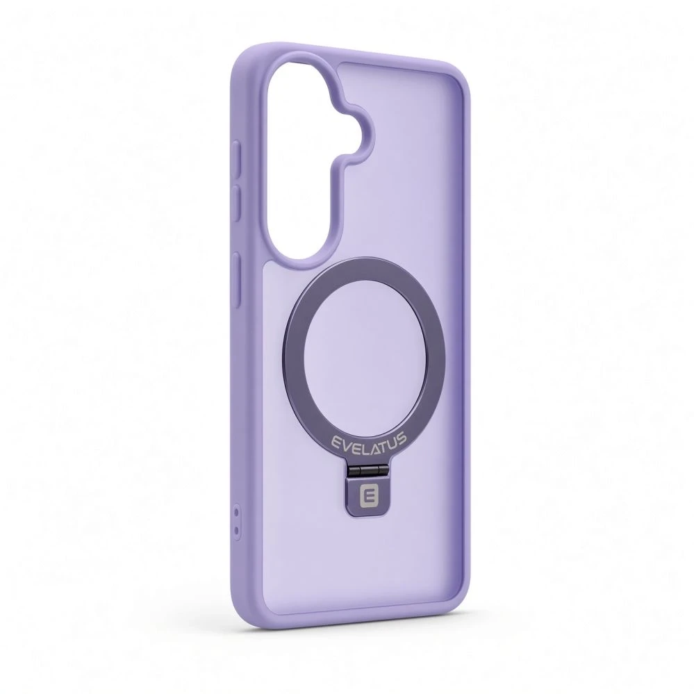 Dėklas Aizmugurējais vāciņš Evelatus Samsung Galaxy S26 Shield Case With MagSafe & Stand Matte Ring Lavender Violetinė