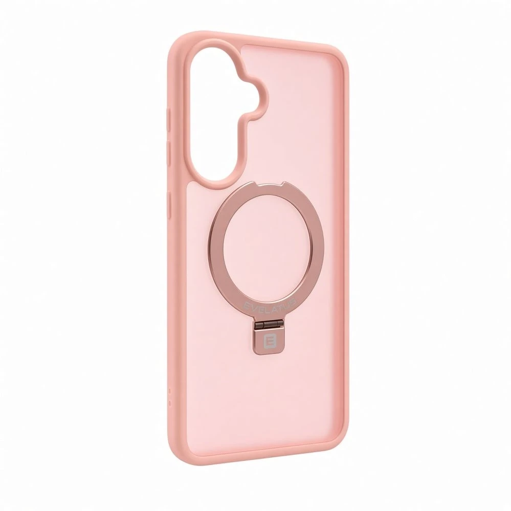 Dėklas Aizmugurējais vāciņš Evelatus Samsung Galaxy A57 Shield Case With MagSafe & Stand Matte Ring Light Rožinė