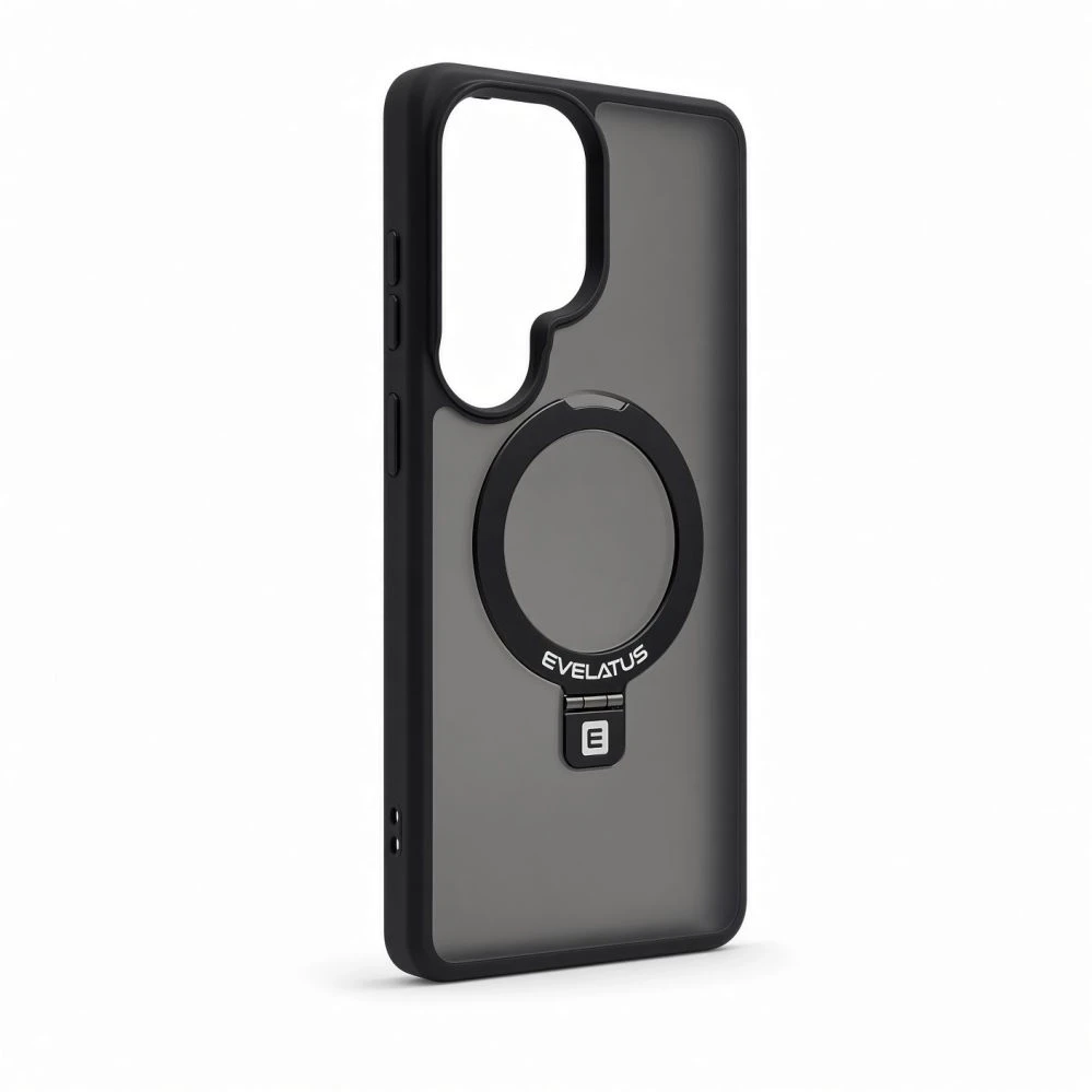 Dėklas Aizmugurējais vāciņš Evelatus Samsung Galaxy S26 Ultra Shield Case With MagSafe & Stand Matte Ring Juodas