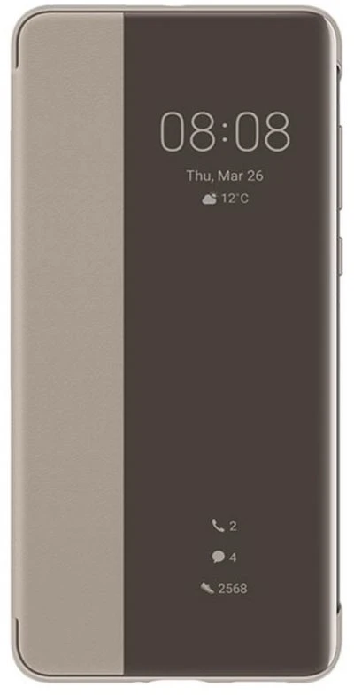 Dėklas Smart View Flip dangtelis, skirtas Huawei P40 (Khaki)