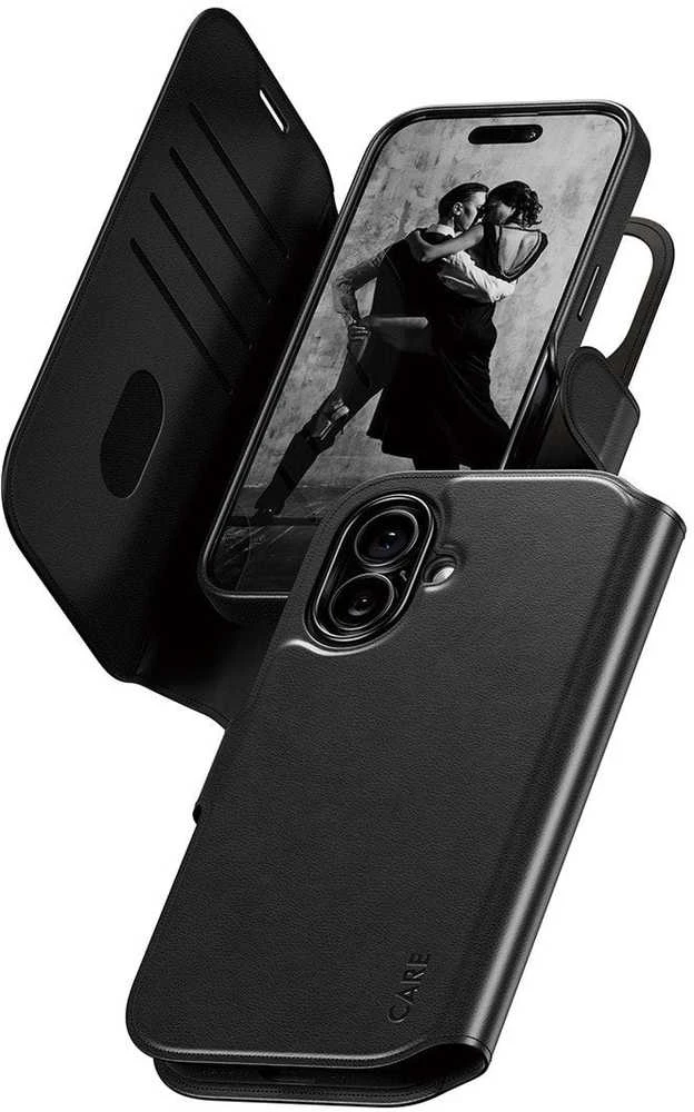 Panzer Glass „CARE by PanzerGlass Feature Tango 2in1“ piniginės dėklas su „MagSafe“ jungtimi, skirtas „iPhone 17“ – juodas