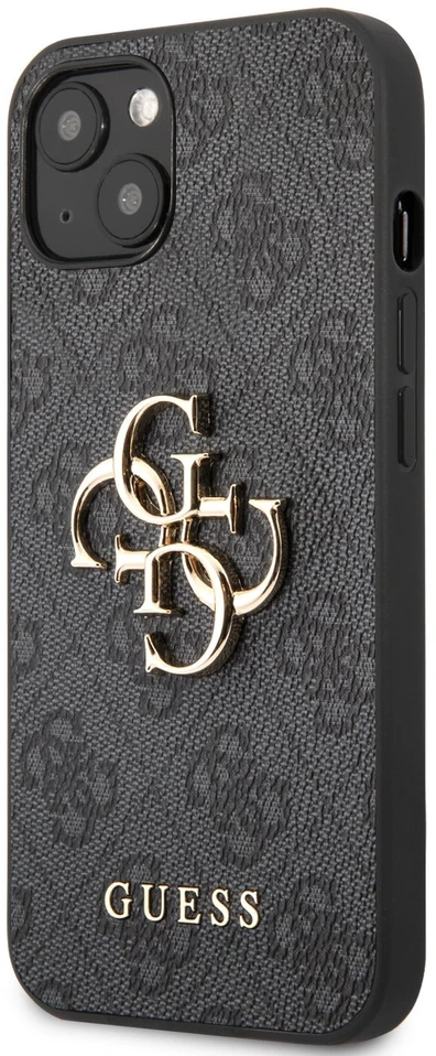 Dėklas Guess PU 4G Metal Logo Case skirtas iPhone 13, pilkas
