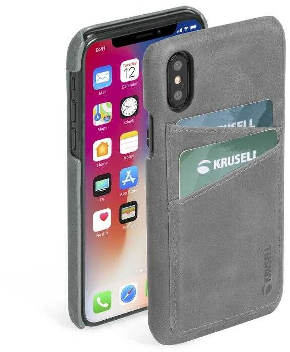 Dėklas Krusell Sunne dangtelis Apple iPhone XS Max vintažinis pilkas