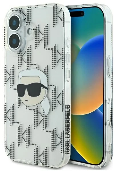 Karl Lagerfeld IML Karl Head Electroplated - dėklas skirtas Apple iPhone 16 transparent