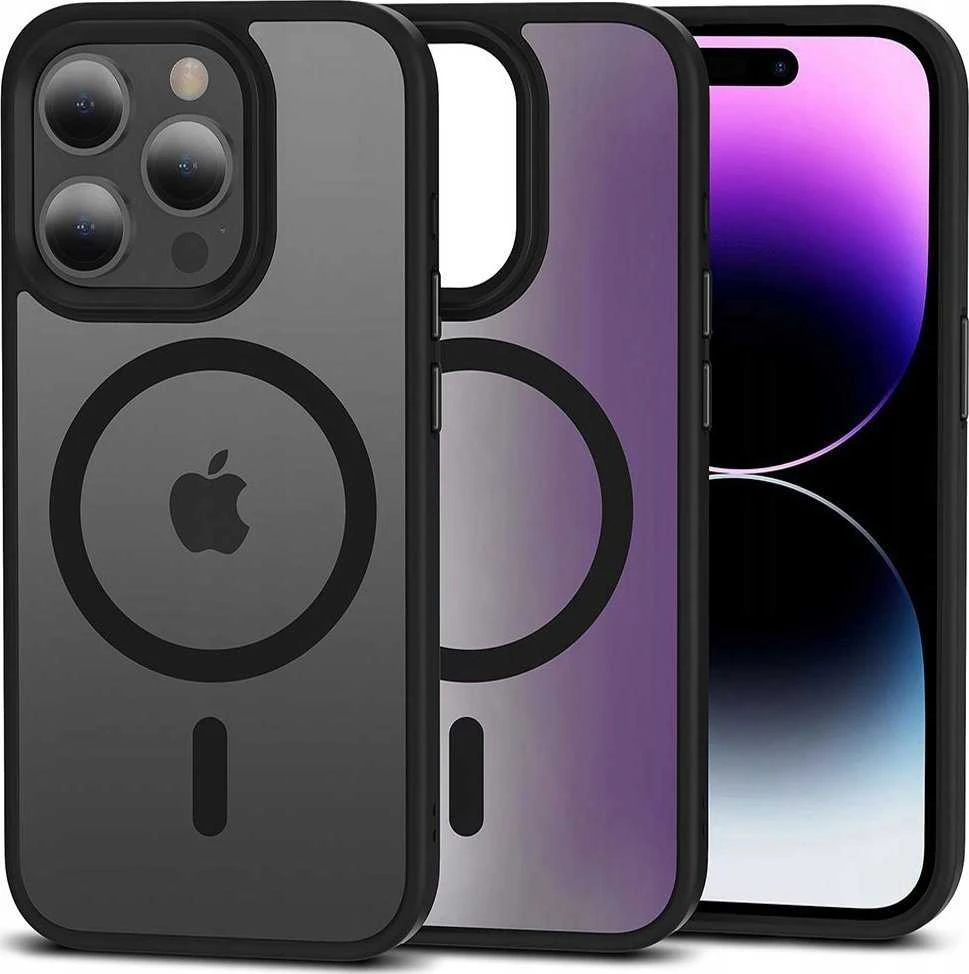 Apple iPhone 16 Pro Max Tech-Protect Magmat MagSafe Matte dėklas telefonui juodos spalvos