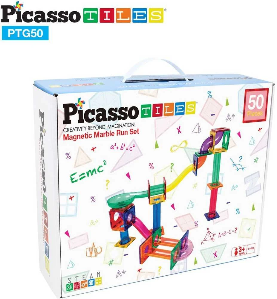 PICASSO TILES Magnetinis konstruktorius Marble run 50 det., PTG50