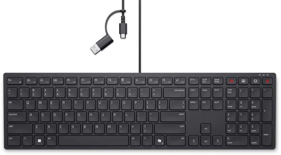 Dell | KB525C | Klaviatūra | su laidu | Lithuanian | Juodas