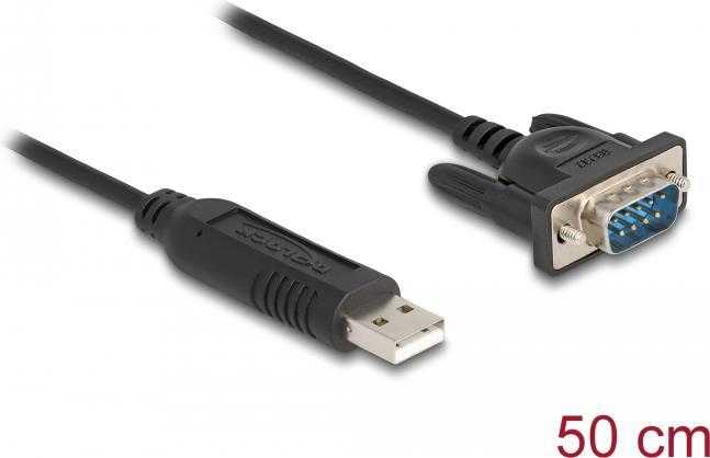 DELOCK adapterio kabelis USB 2.0 A tipo kištukas į 1 x nuoseklųjį lizdą, 50 cm