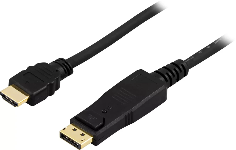 Goobay Kabelis DELTACO DisplayPort - HDMI su audio, Ultra HD 30Hz, 3m, juodas / DP-3030