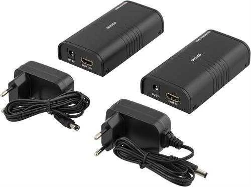 DELTACO Ethernet HDMI plėstuvas, iki 120 m 1080p su Cat6, Juodas / HDMI-221