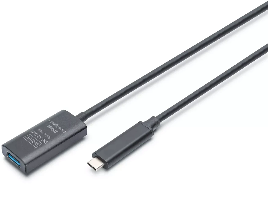 Digitus Skaitmenas | Aktyvus USB 3.2 Gen2 10G ilgintuvas | DA-73113 | USB-C į USB-A