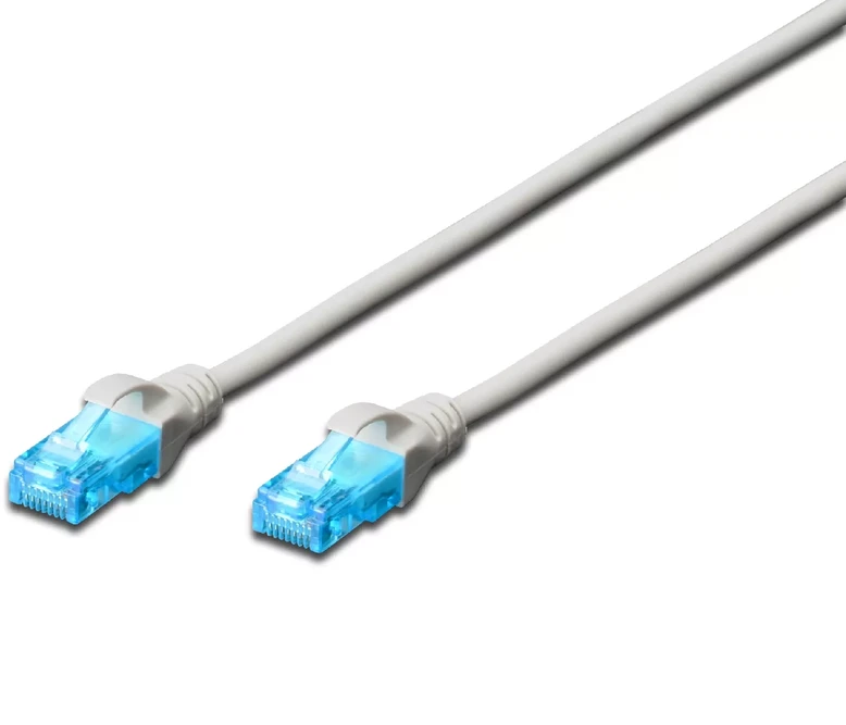 Assmann Electronic DIGITUS CAT 5e U-UTP jungiamasis kabelis PVC AWG 26/7 ilgis 0,5 m, pilkos spalvos