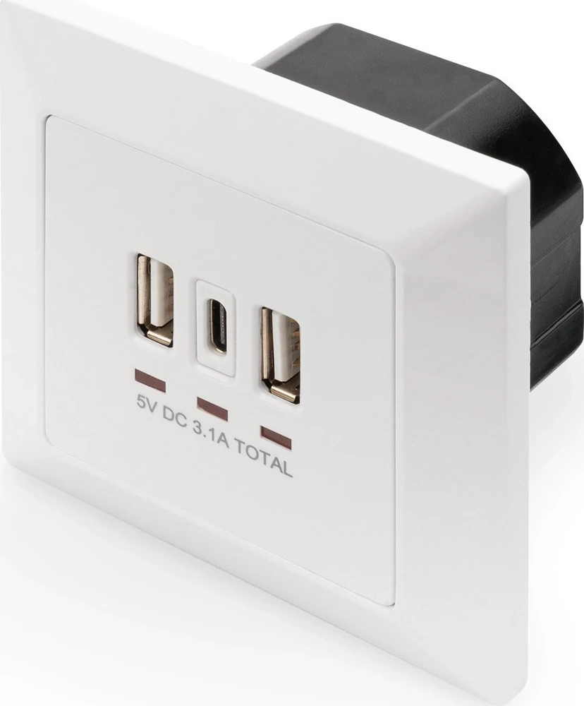 Digitus Skaitmenas | Lizdas su USB A ir USB-C prievadais, įmontuotas