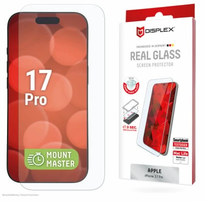 Apple iPhone 17 Pro tikro ekrano stiklas MM, pagamintas Displex, skaidrus