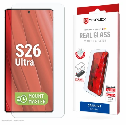 „Samsung Galaxy S26 Ultra Real“ ekrano stiklas, pagamintas iš „Displex“ skaidraus stiklo