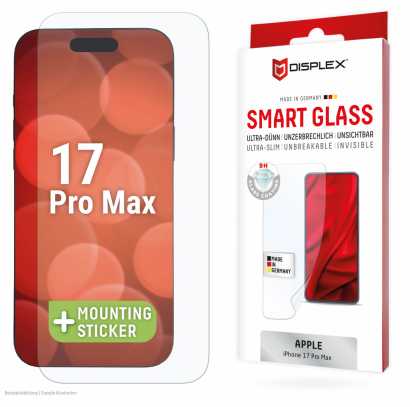 Apple iPhone 17 Pro Max išmaniojo ekrano stiklas, pagamintas iš „Displex“, skaidrus