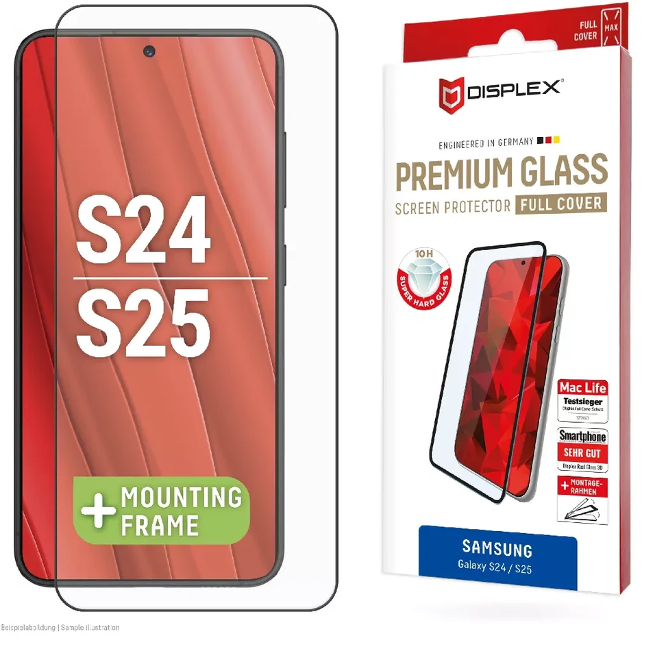 „Displex Juodas“ – „Samsung Galaxy S24“ viso ekrano 3D apsauginis stiklas