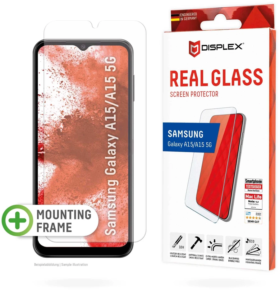 Samsung Galaxy A15/15 5G 5G Tikras 2D stiklas, pagamintas iš „Displex Transparent“