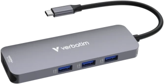 Verbatim Adapteris Hub USB-C – 2xHDMI/ 3xUSB-A/SD/Micro SD/USB-C pilkos spalvos 32151
