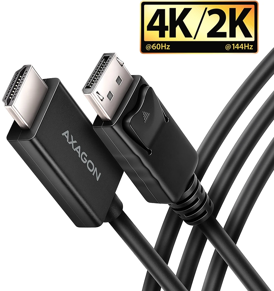 AXAGON RVD-HI20C2 DisplayPort - HDMI 2.0 kabelis 1.8m 4K/60Hz