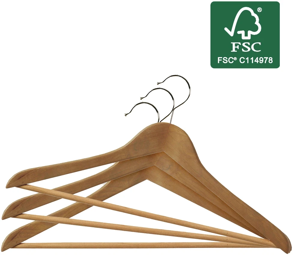 ORDINETT Drabužių pakabos 6 vnt. medinės Mediena 44,5 cm