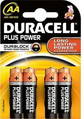 "Duracell Plus Power Lr06" baterijų pakuotė X 4 vienetai