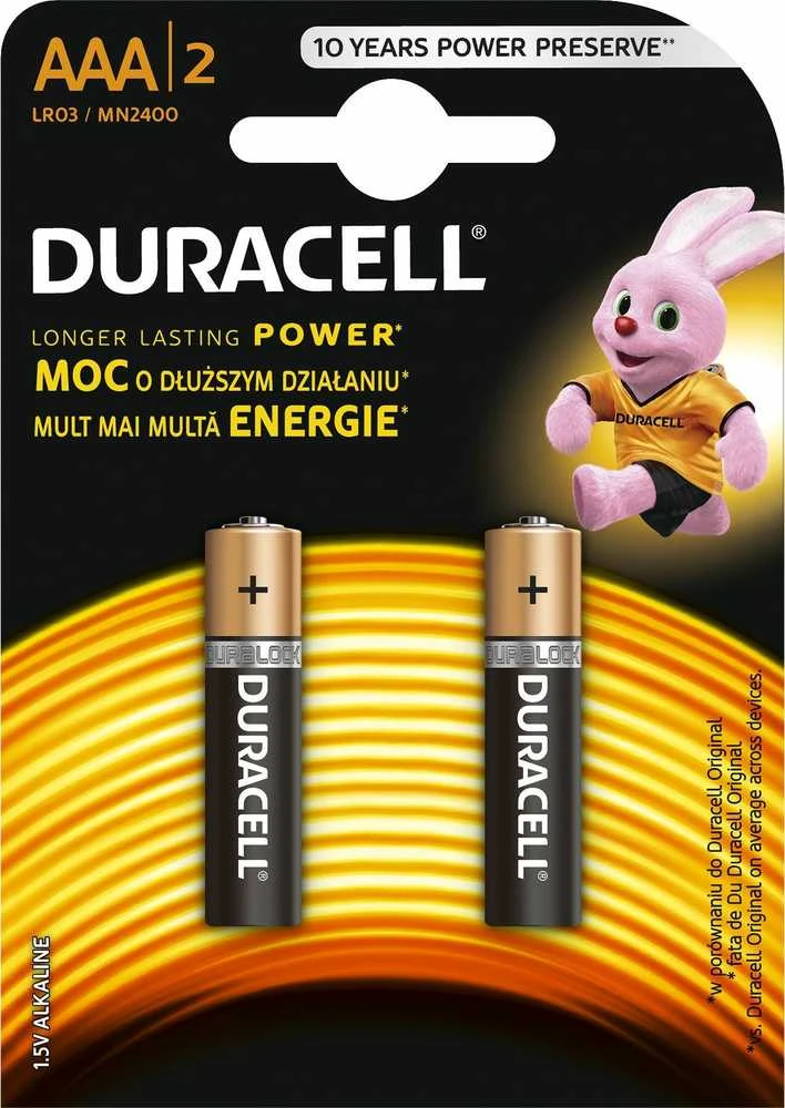 Baterija - Duracell AAA LR03 1.5V Alkalinė 2-vnt.