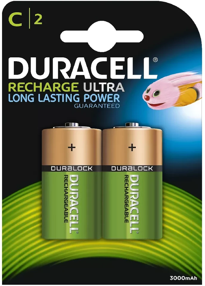 Baterija - Duracell C 3000mAh Įkraunama 2 Pakuotėje