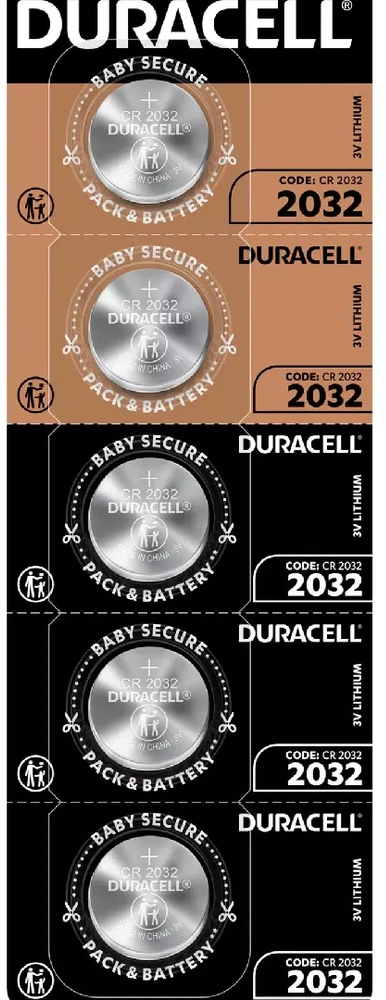 Duracell CR 2032 Lithium Button Cell 3V (5 pieces)