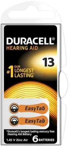 Duracell 13 Elementai Klausos Aparatui PR48 DA13 6Vnt