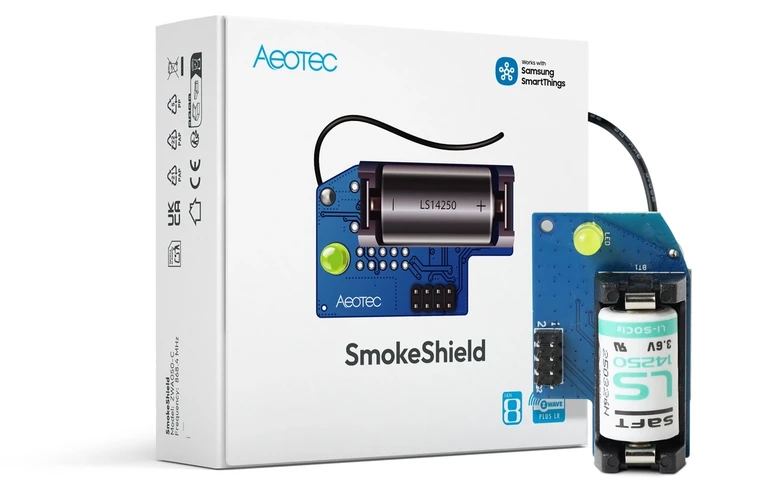 Ei Electronics AEOTEC „SmokeShield Z Wave 800“ serijos rinkinys, skirtas „Ei“ dūmų ir šilumos detektoriams „Ei650W“, „Ei650iW“, „Ei630W“ ir „Ei630“ | AEOEZWA050_SET