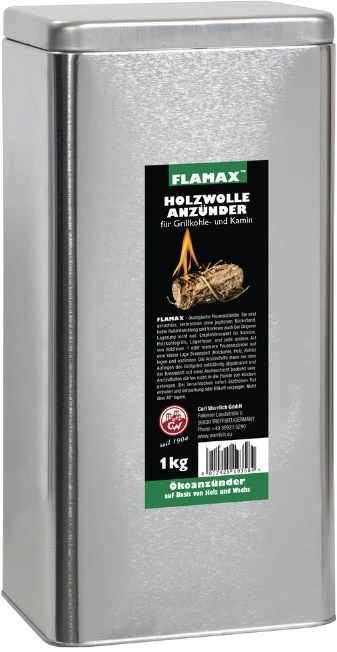 3M Flamax Ekologiški medžio drožlių ugnies įžiebikliai 1kg metalinėje skardinėje