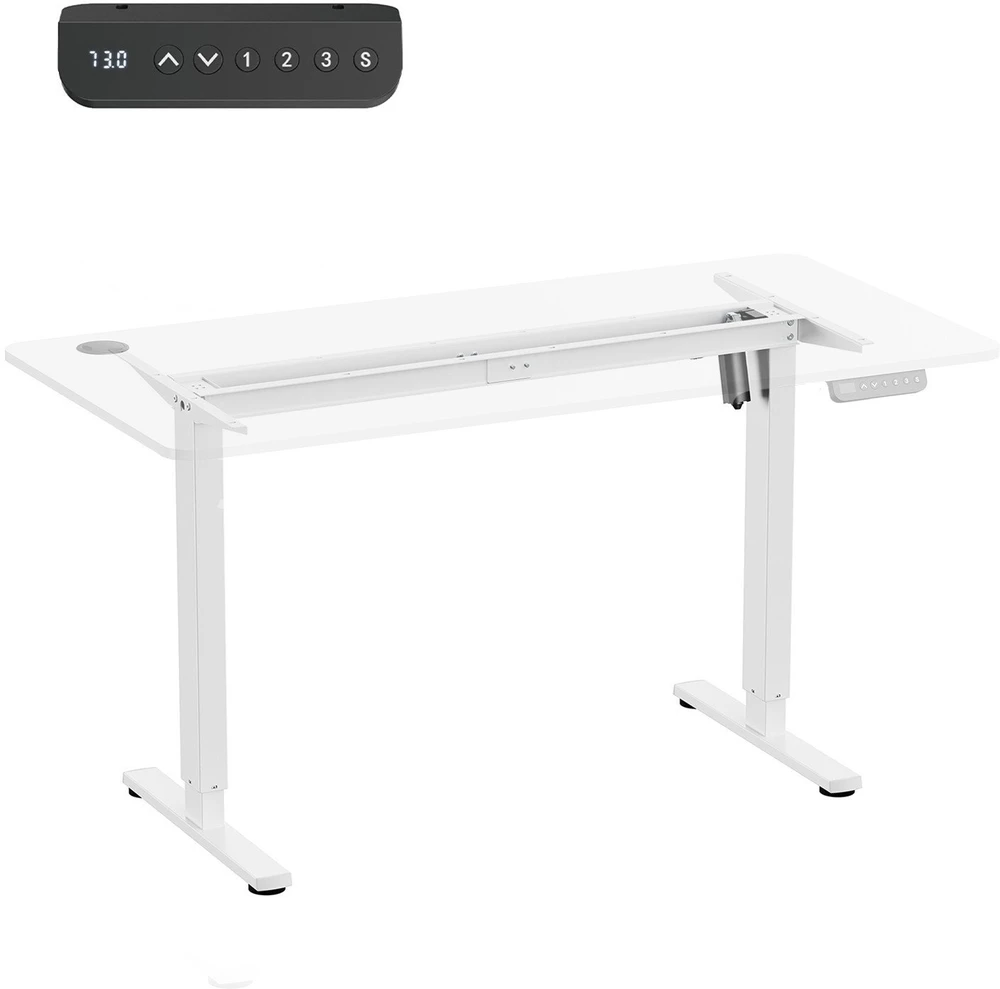 Biurko Ergo Office elektrinis aukščio reguliavimo stalas, maks. aukštis 1160 mm, maks. apkrova - 80 kg, be stalviršio, darbui sėdint arba stovint, baltas, ER-400