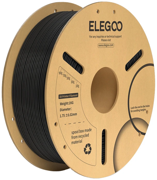 ELEGOO PLA+ filamentas (juodas)