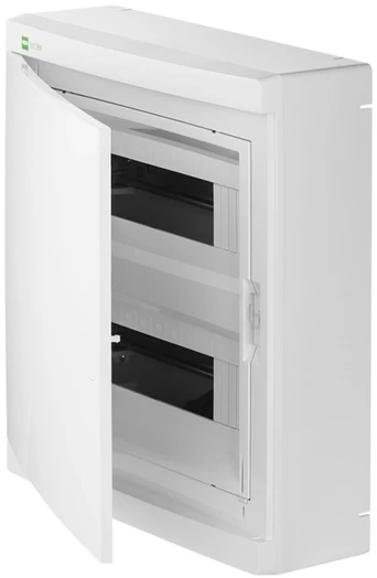 Elektro Plast Nasielsk 2425-00 Elegantiškas modulinis skirstomasis skydas 2x12 paviršiuje montuojamas IP40 N+PE baltos durys 2425-00