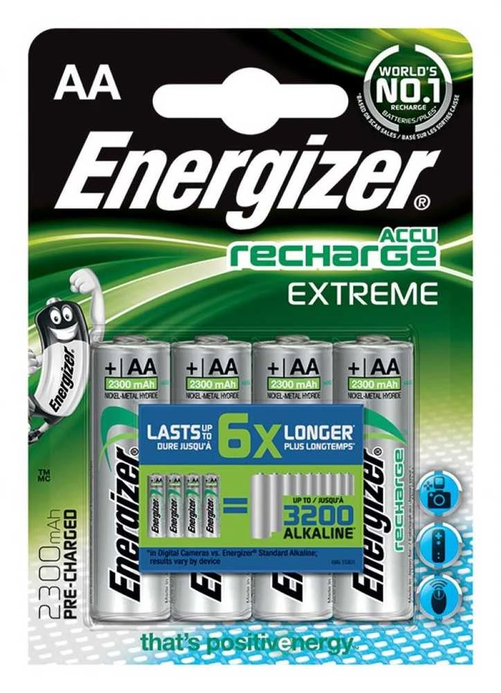 Energizer Extreme AA įkraunamos baterijos 4 vnt.