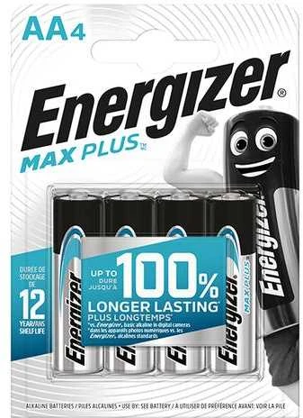Vienkartinė Baterija - Energizer Max Plus AA Šarminė 4 Vnt.